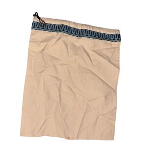 Authentic Tory Burch Canvas Drawstring Dust Bag with Gold Logo Charm for Shoes